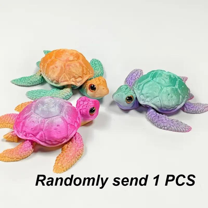 3D Printed Turtle Figurines Movable Joints Creative Collection Desktop Decoration Ornaments Holiday Gifts for Decoration Crafts