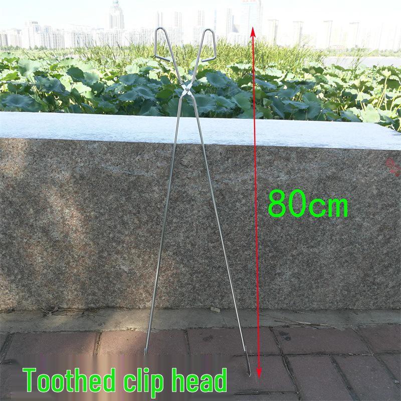 Stainless Steel Extended Trash & Food Tongs - Durable, Hygienic Pick-Up Tool