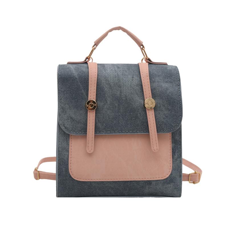 Solid Color Simple Korean Version of Women's One-shoulder Crossbody Bag Niche Design Personality Ins Casual Small Backpack