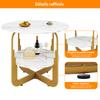Round Dining Table (80×80×76cm), Coffee Table for 4 People, Small Plate in the Middle for Storage, Suitable for Dining Room, MDF Marble Tabletop