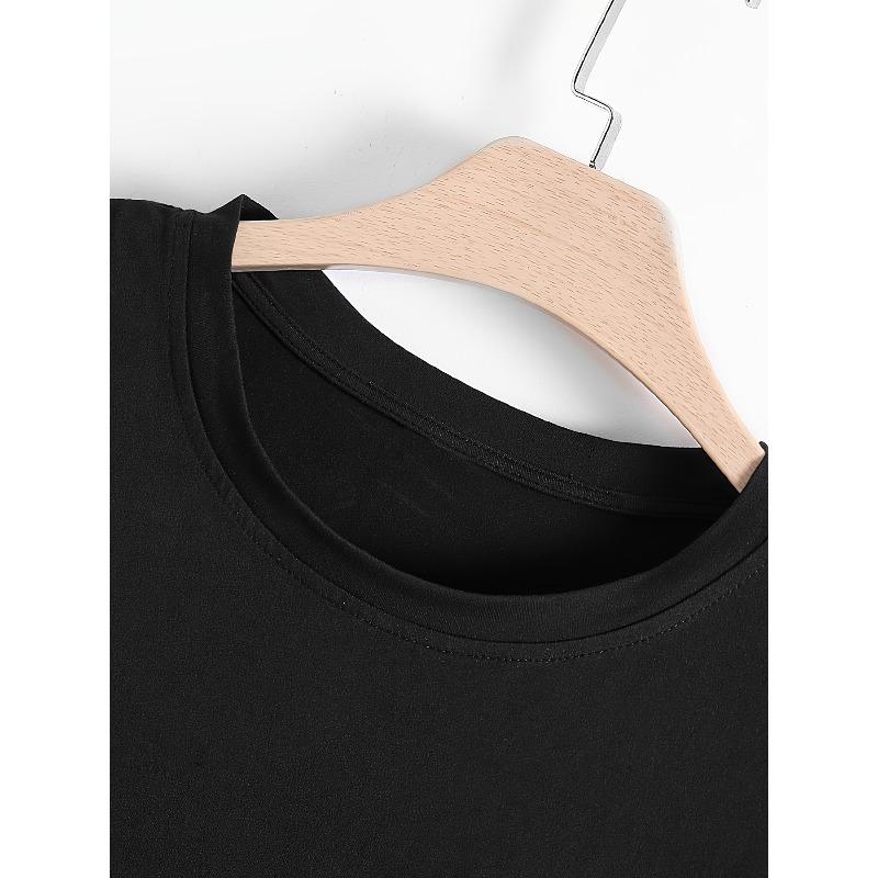 Europeiska storlekar Herr MILANO Bokstavsmönster Tryck Rundhalsad T-shirt, Kortärmad för Sommar Utomhussporter