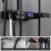Household Bathroom Thermostatic Rain Shower Black Digital Display Pressurized Shower Head Button Showerhead Set