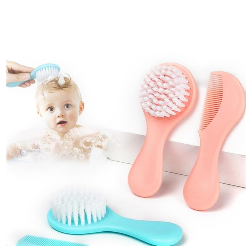 Ergonomische Babyhaarbürsten- und Kammsets Haarpflegeset für Säuglinge Bequemer Griff für Eltern Glückliche Erfahrung für Babys