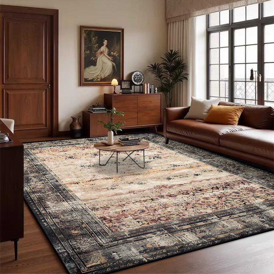 

Ретро Богемный Персидский Роскошный Ковер для Гостиной Удобный Мягкий Нескользящий Коврик для Спальни Классический Придверный Коврик Моющийся 60*90cm