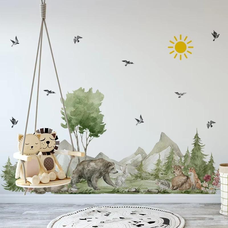New Wildlife Rainforest Sticker Bedroom Living Room Background Wall Decoration Wall Decal