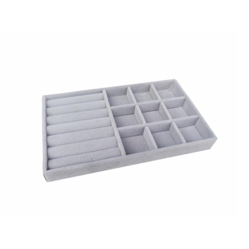Jewelry Tray Jewelry Display Tray Gray Flannel Stud Earrings Display Dust Storage Props Drawer Jewelry Storage Box