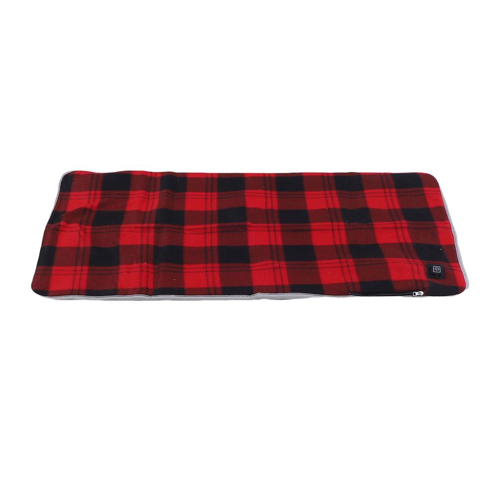 Heating Pad Flannel USB 3 Temperature Settings Grid Portable Electric Heating Pad for Office Chair Car Home Outdoor Red