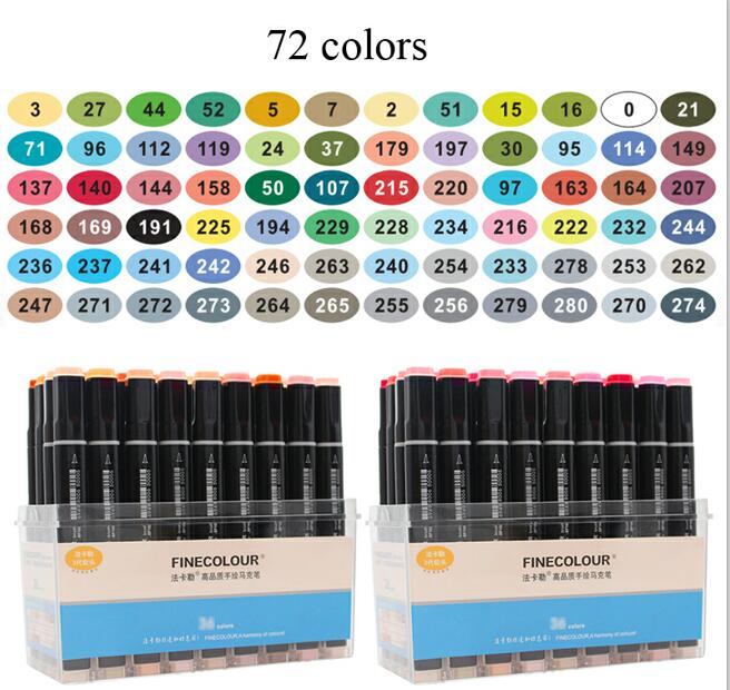 Finecolour EF102 Double-headed Soft Brush Professional Sketch Drawing Art Markers Pen