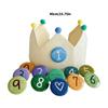Adjustable Kids Birthday Crowned Hat Soft Cotton Fabric for Photoshoots 0 To 9 Years Reusable Props with Badges