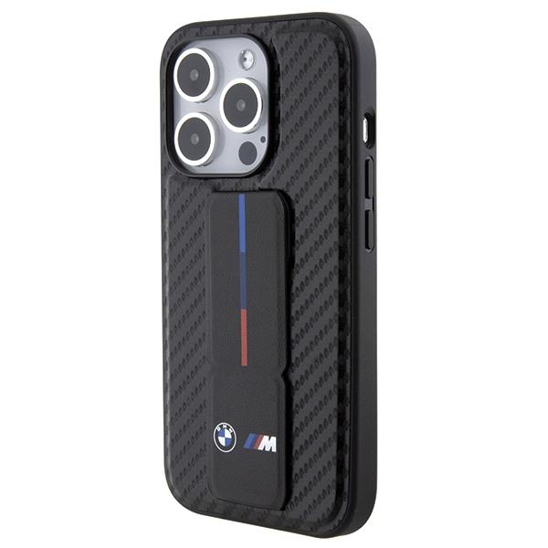 BMW Bmhcp15Lgspcck iPhone 15 Pro 6.1 Schwarz/Black Hartschalen-Case Griffständer Glatt & Carbon