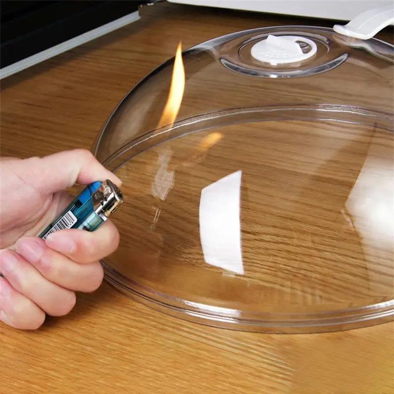 Microwave Splash Cover with Handle - BPA-Free Plastic Food Shield for Oven & Plate Heating, Easy-Clean Steam Vent Design