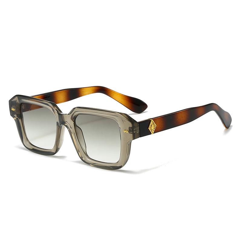 

Box Fashion Sunglasses Colorful Color Matching Modern Sunglasses Retro Personalized Color Contrast Glasses Men S Models