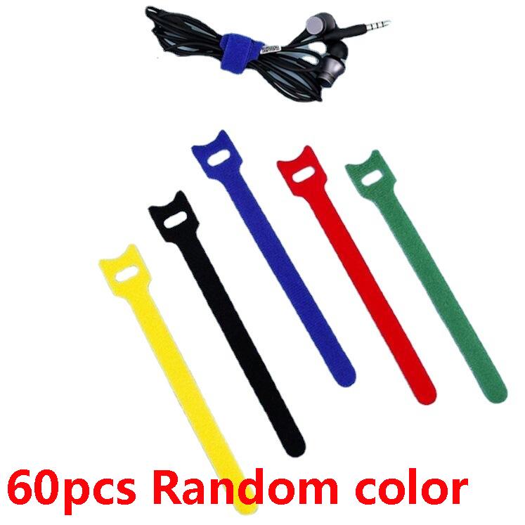 30/60/100PCS Detachable Cable Ties Colored Plastics Reusable Cable Ties Nylon Loop Wrap Zip T-type Cable Tie Wire Bandage Tie