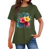 Women's Fashion Casual Printed Round Neck Short Sleeved T-Shirt Top T-Shirt Top Top