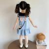 Girls' Summer 2026 Judy Rabbit Police Officer Princess Dress with Bow and Navy Collar Skirt