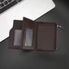 Men Short Card Wallet Slim Tri-fold Wallet Large Capacity Card Holder Cash Wallet with ID Window Zipper Coin Pocket Gift for Father Husband
