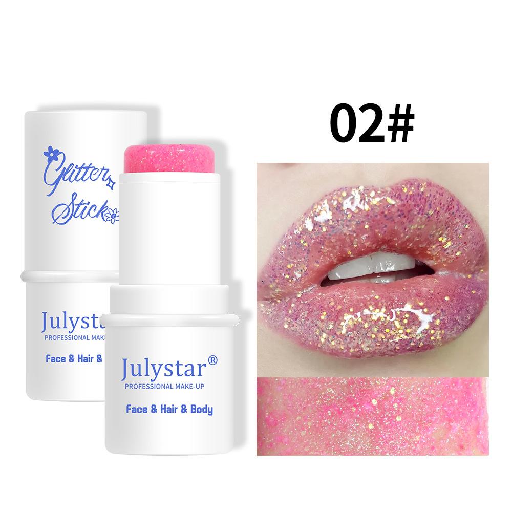 Julystar 8 Colors Face and Body Glitter Stick Festival Makeup Chunky Sparkle Eyeshadow Highlighter Shimmer Cream for Party Stage Rave Cosmetics