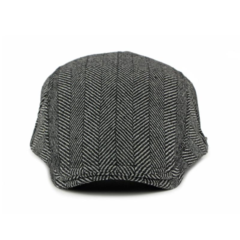 Men's Herringbone Wool Blend Newsboy Cap Vintage Flat Cap for Casual/Cool Weather (5 Color Options)