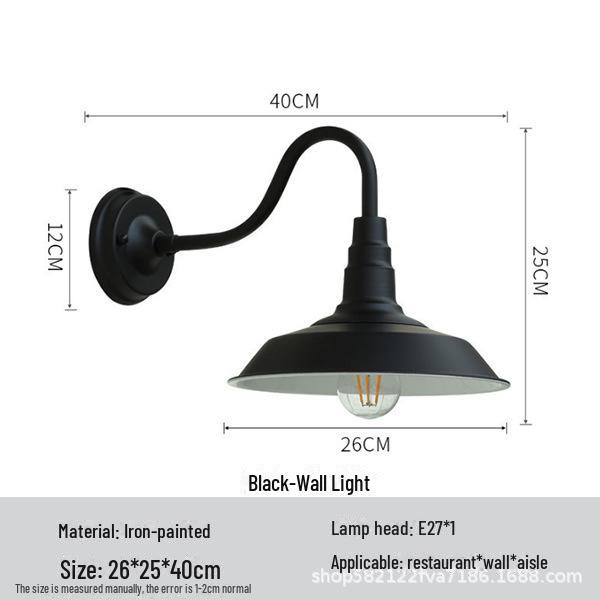 Americká nástěnná lampa v retro industriálním stylu - ideální pro restauraci, bar, chodbu. Evropský design s nádechem kreativní osobnosti.