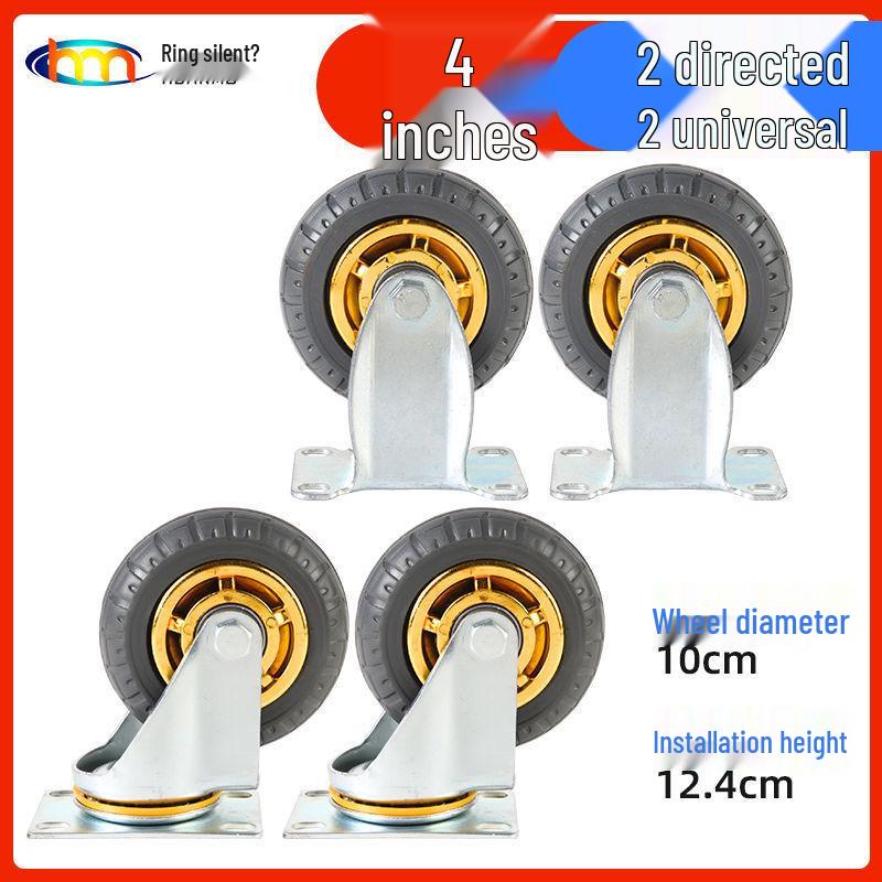 Schwerlast-Gummi-Lenkrollen mit Bremse - Doppelt gelagert, Größen 3/4/5 Zoll