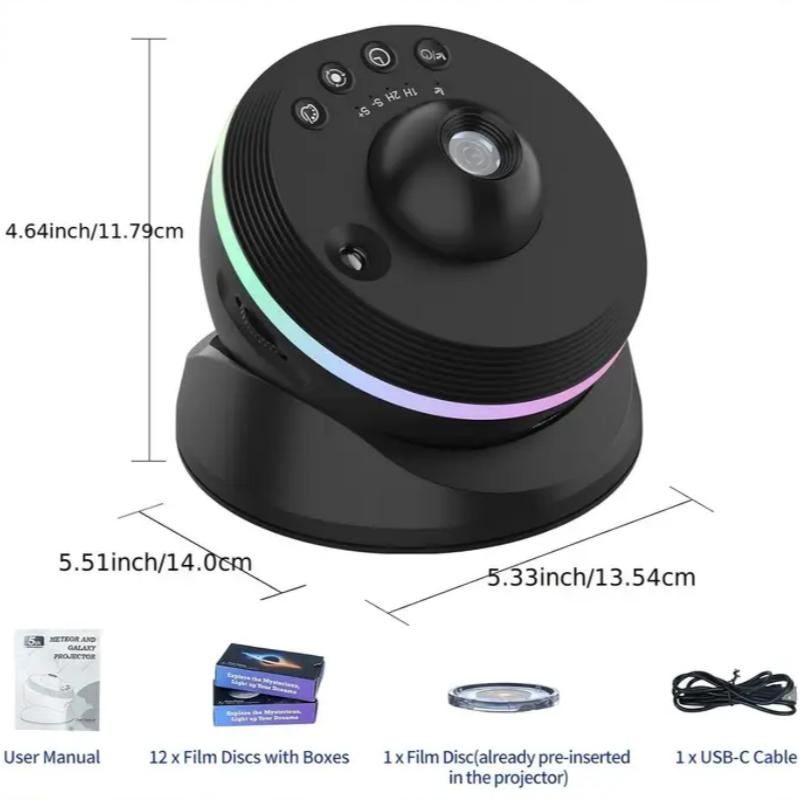 Projektor Planetarium Galaxy 13 w 1 Światło Gwiazd Światło Nocne z Dynamicznymi Meteorami Obrót 360° Projekcja HD Mgławicy do Dekoracji Sypialni