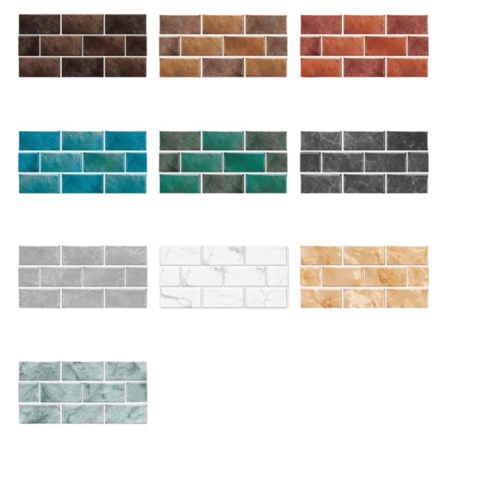 6pcs Peel and Stick Wall Stickers PVC Peel Stick Wall Decals Tile Stickers Interior Decoration