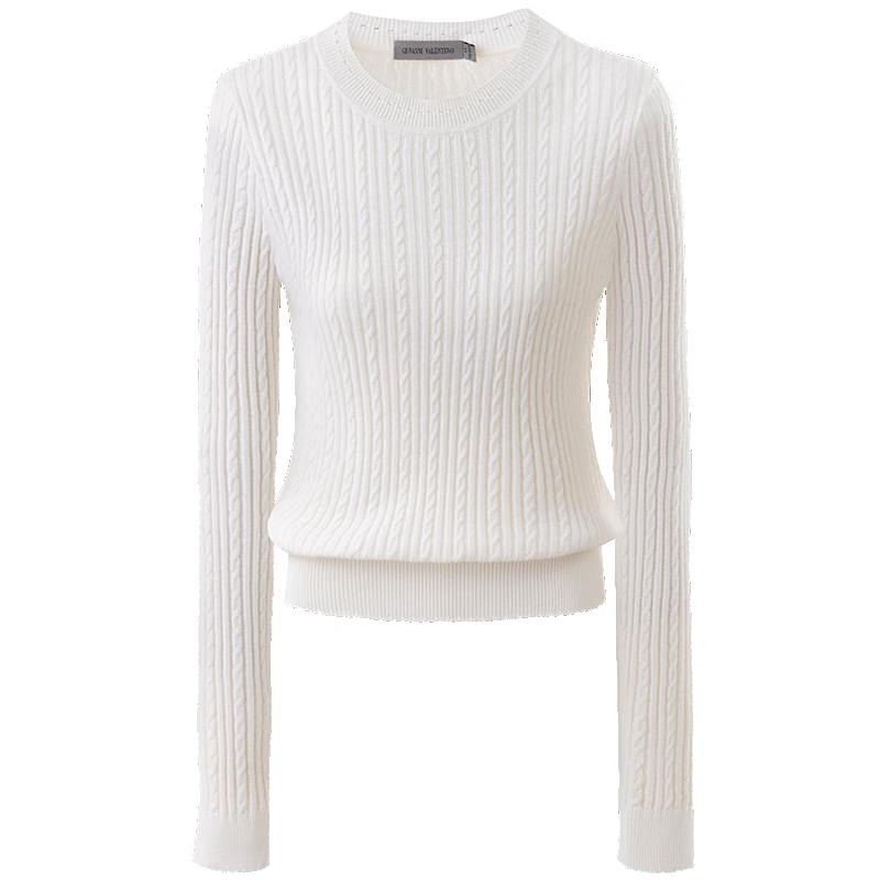 GIOVANNI VALENTINO Women's 100% Wool Round Neck Sweater