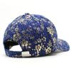 Peaked Cap Women'S Spring And Summer Retro Retro Bronzing Flower Denim Baseball Cap Outdoor Casual Sunshade