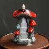 Resin Mushroom Backflow Incense Burner Garden Decor Craft Gift