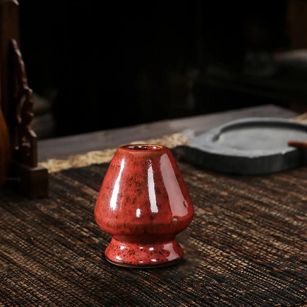 Držák na šlehače Matcha Čajový obřad Matcha Bowl Tradiční Matcha Ceremony Starter Keramický stojan na šlehače Chasen pro začátečníky