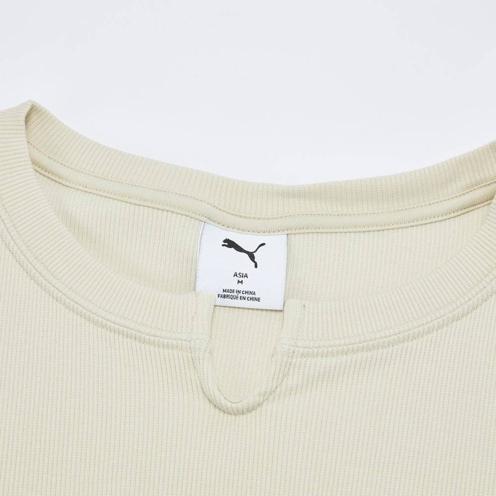 Puma Ribbed Slim Fit Sports Comfortable Pullover Short Sleeve T-Shirt Women tops 638607-87