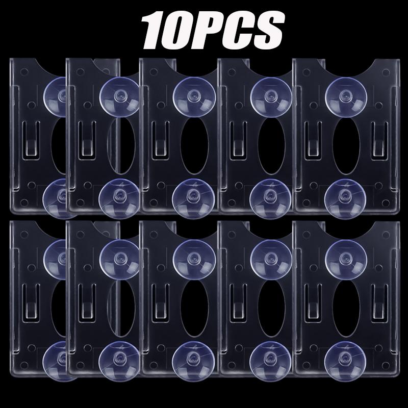 Car Windshield Parking ID Transparent Protective Card Holder Fastener Clips Auto Cards Holders Tickets Suction Cup Clip 1-10pcs