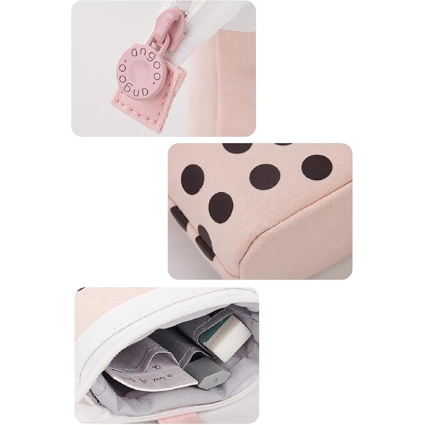 3 Pack Telescopic Pencil Pouch Bag Pop Up Pencil Case Stand Up Pen Holder Cute Polka Dot Canvas Pen Bag, Standing Stationery Case Holder for Students