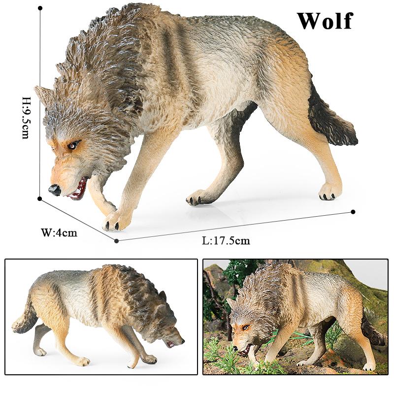 Oenux Big Size Savage Wild Beast Animals Wolf Wolves Model Action Figures Collection Solid PVC High Quality Home decor Toy Gift