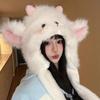 Winter cartoon small cashmere hat shows a small atmosphere Lei Feng hat keeps warm, pinches the ears and moves, cute and versatile