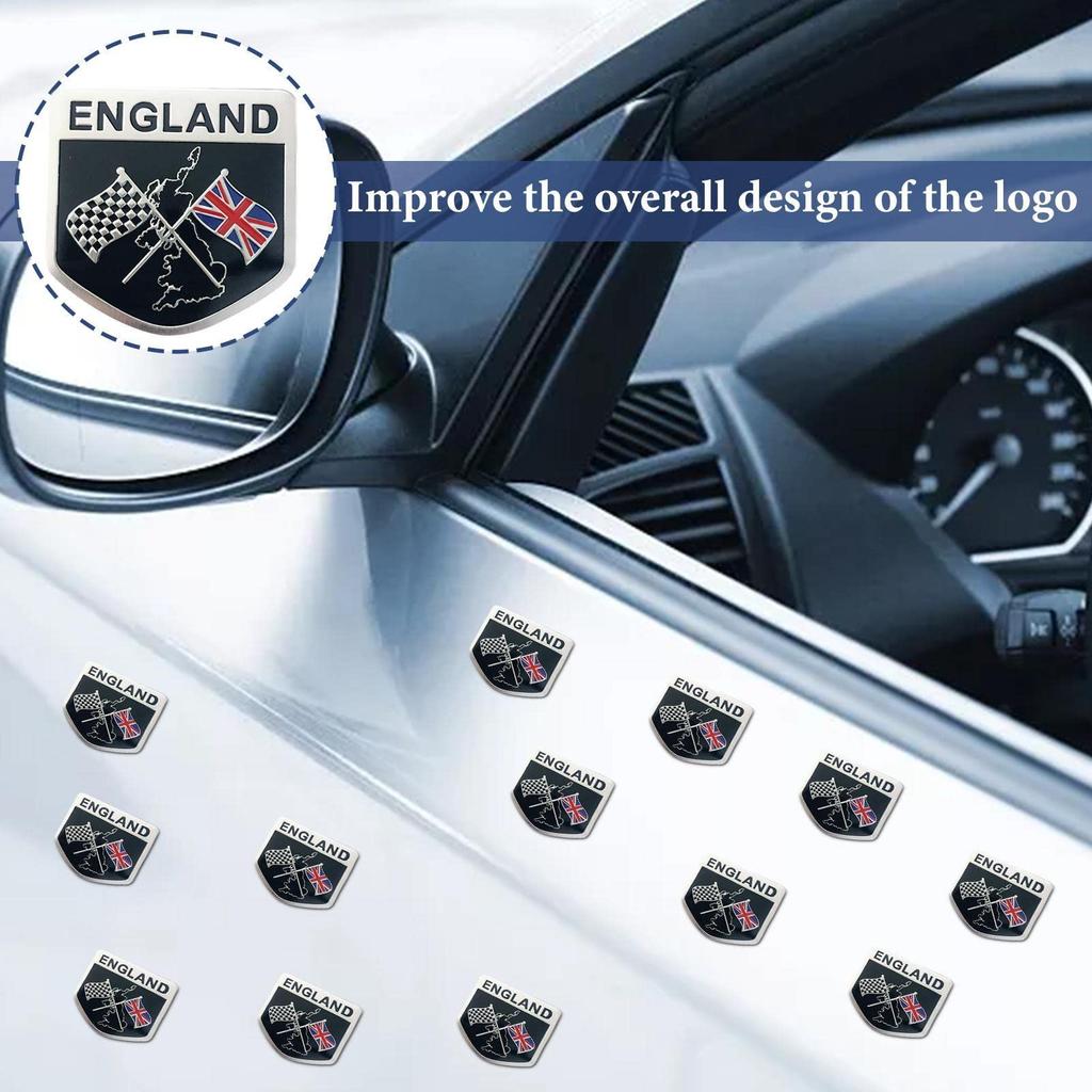 Union Jack Flag Emblem Sticker,England UK Flag Alloy Emblem Badge - Elizabeth II Anniversary