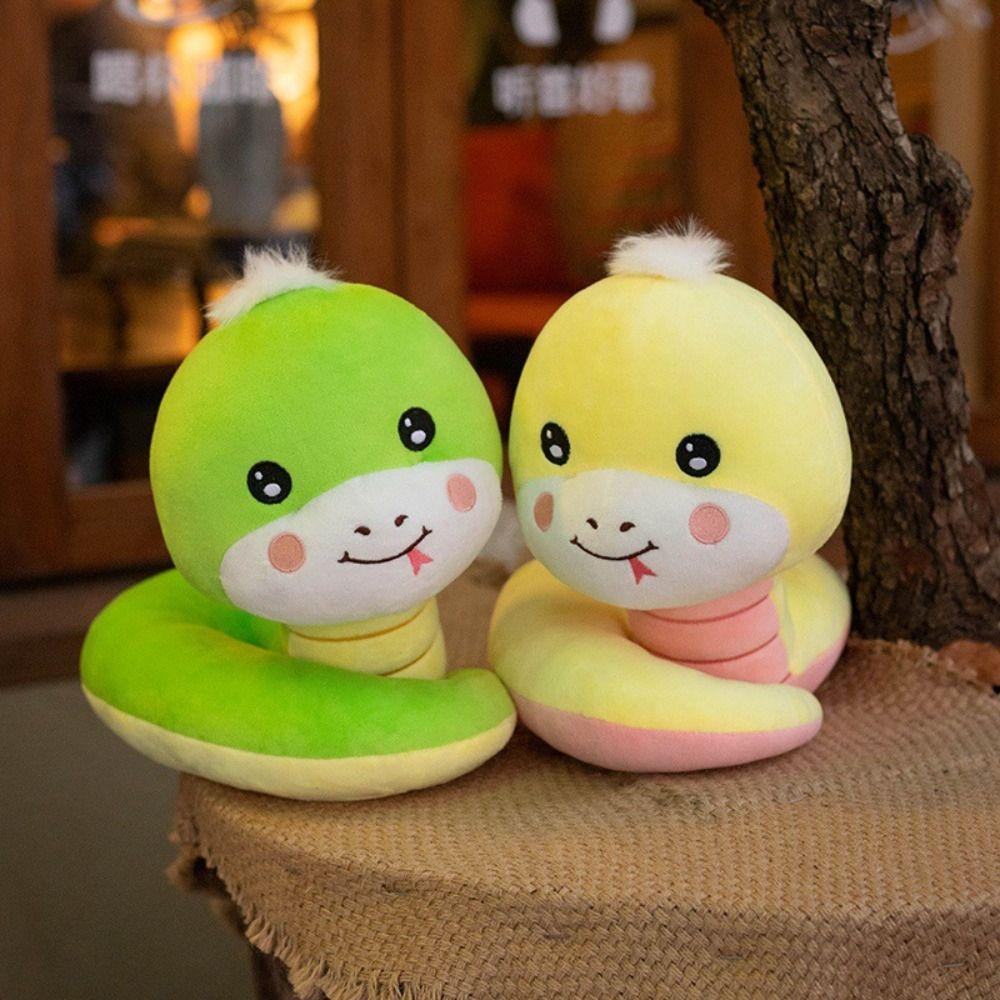 Sticking Tongue Snake Plush Toy Coiled Boa Snake Stuffed Toys Snake Plush Doll  Car Decor
