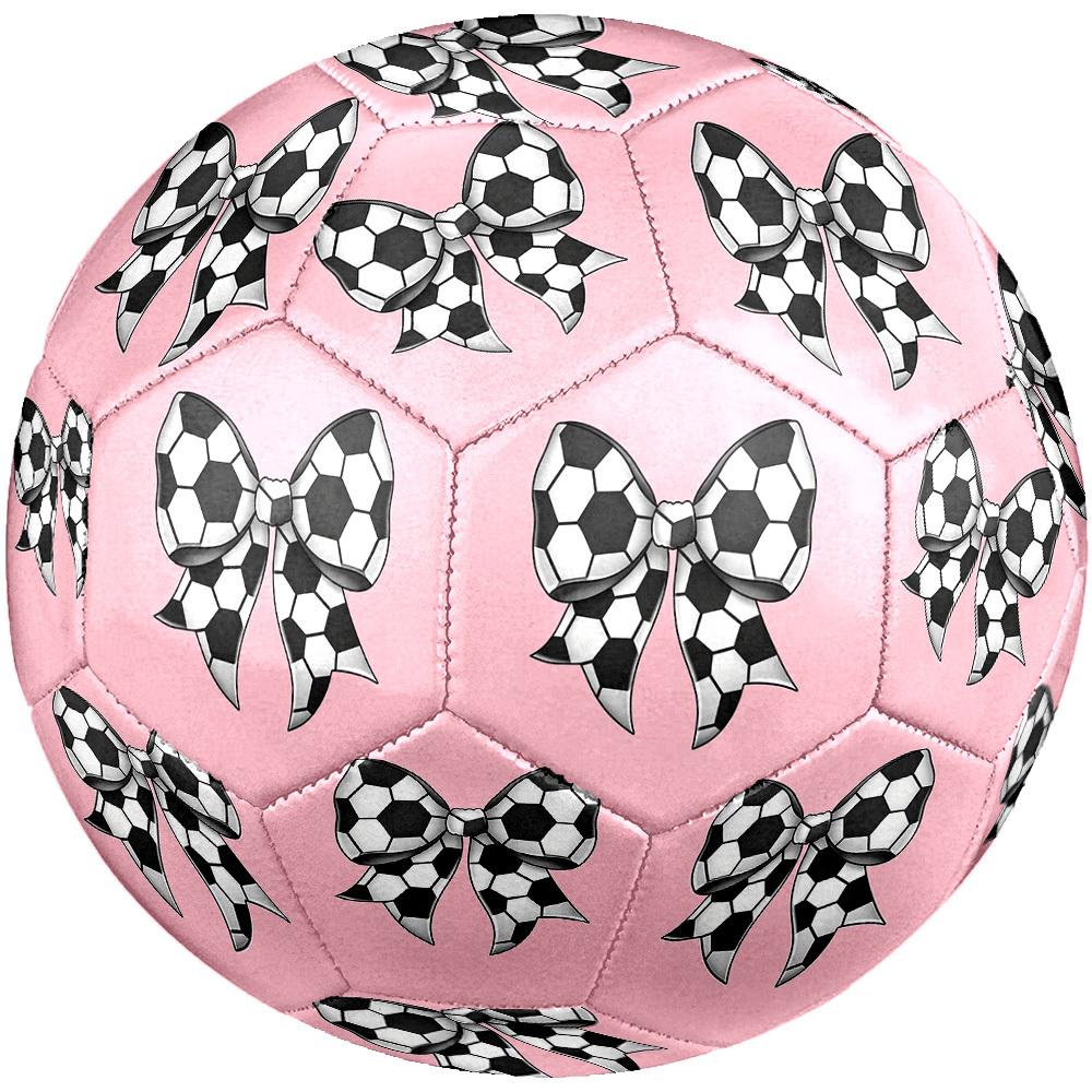 1pc Soccer Ball Bow Theme Soccer Ball Football, Size 5, Lightweight PVC, Outdoor Training Soccer Ball,Gift j614100
