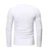 Men's Spring Autumn Round Neck Long Sleeve T-shirt Loose Fitting Casual Solid White Black Men T-shirt