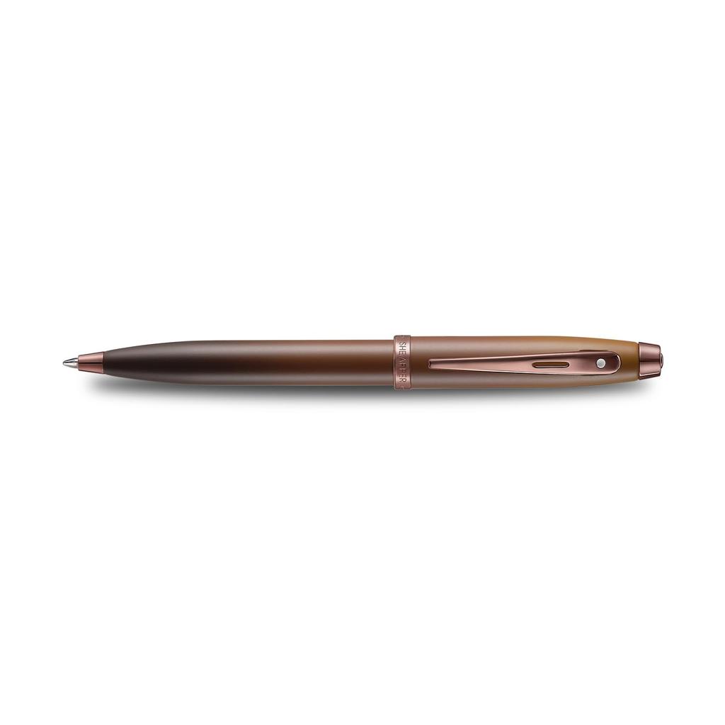 Sheaffer 100 9374 Coffee Edition Matte Brown Ballpoint Pen with Regal Brown PVD Appointment and White Dot of Excellence