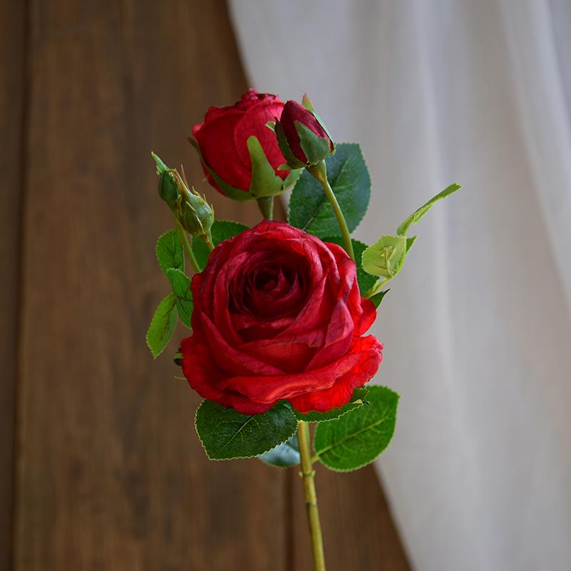 Luxury Xuanya Silk Rose Artificial Flowers - 3 Heads for Home Decor, Weddings, or Photography