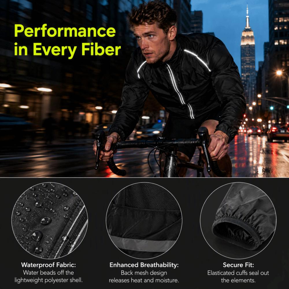 Windproof Cycling Jacket Black Off Road Motorcycle Cycling Jacket  Mountain Bike Riding