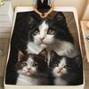 Calico Cat,pattern Flannel Blanket, High quality Comfortable for All Seasons, Home Decor, Warmth and Comfort, Perfect for Gifts.