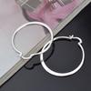 Hot 5CM Big Circle Silver Color Hoop Earrings for Women Holiday Gift Classic Charms Party Wedding Jewelry