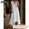 JPNTKY Fashion Summer Spring Solid Color Print Sleeveless V-Neck Casual Dresses