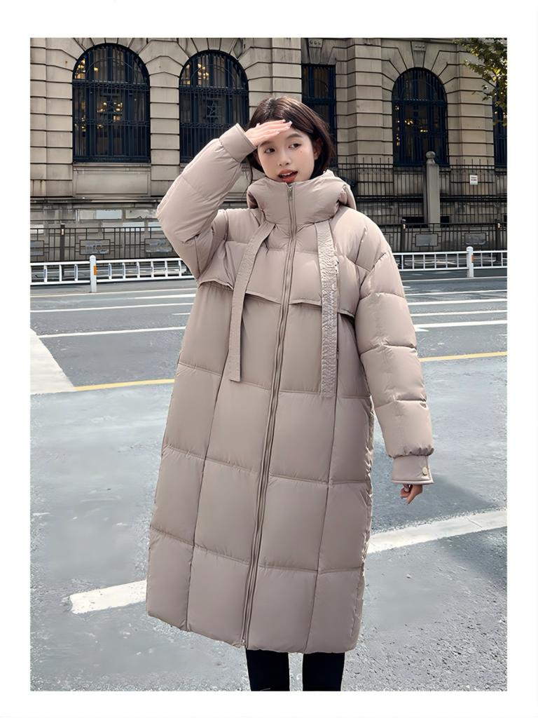 Winter Dicke Baumwolle Koreanischer Stil Lockerer Schnitt Langarm Kapuzen Steppmantel