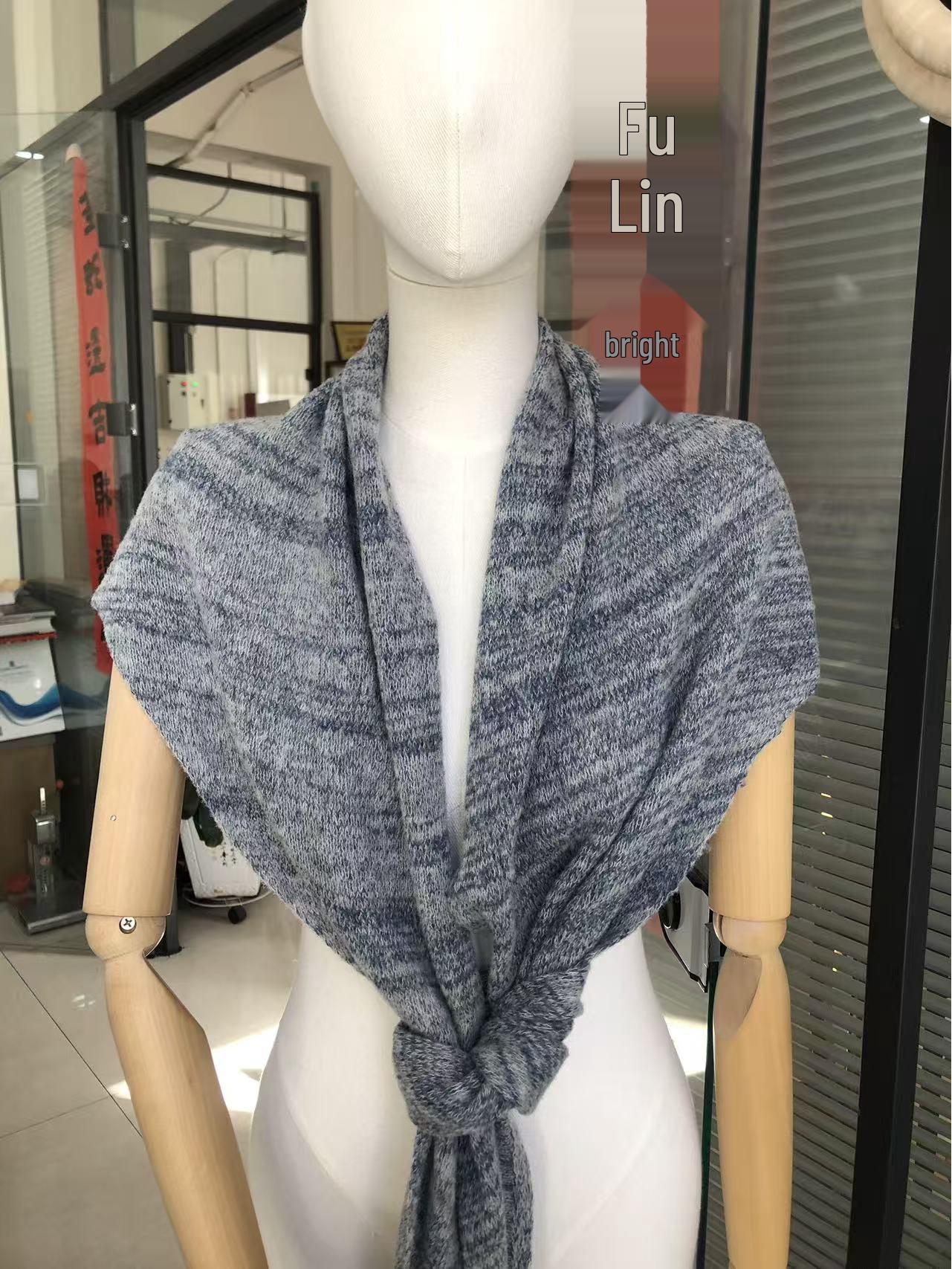 

Colorful Wool Knit Triangle Shawl for Women – Autumn/Winter Warmth (sjj03)