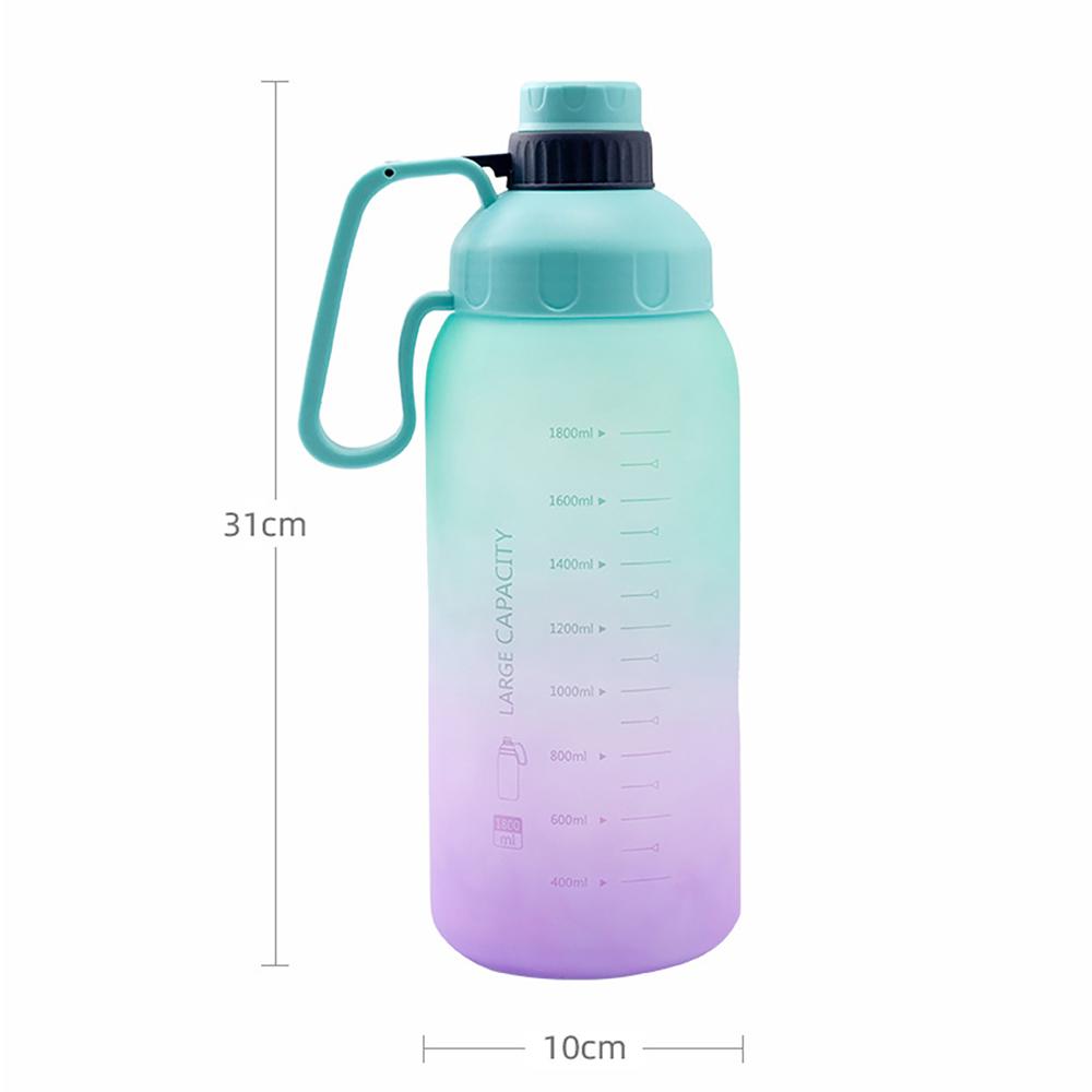 1800ml Gradient Plastic Cup Spacious Athletic Water Bottle For Outdoor Use Travel Gym Fitness Jugs Lightweight to Carry Water Cup WIth Straw