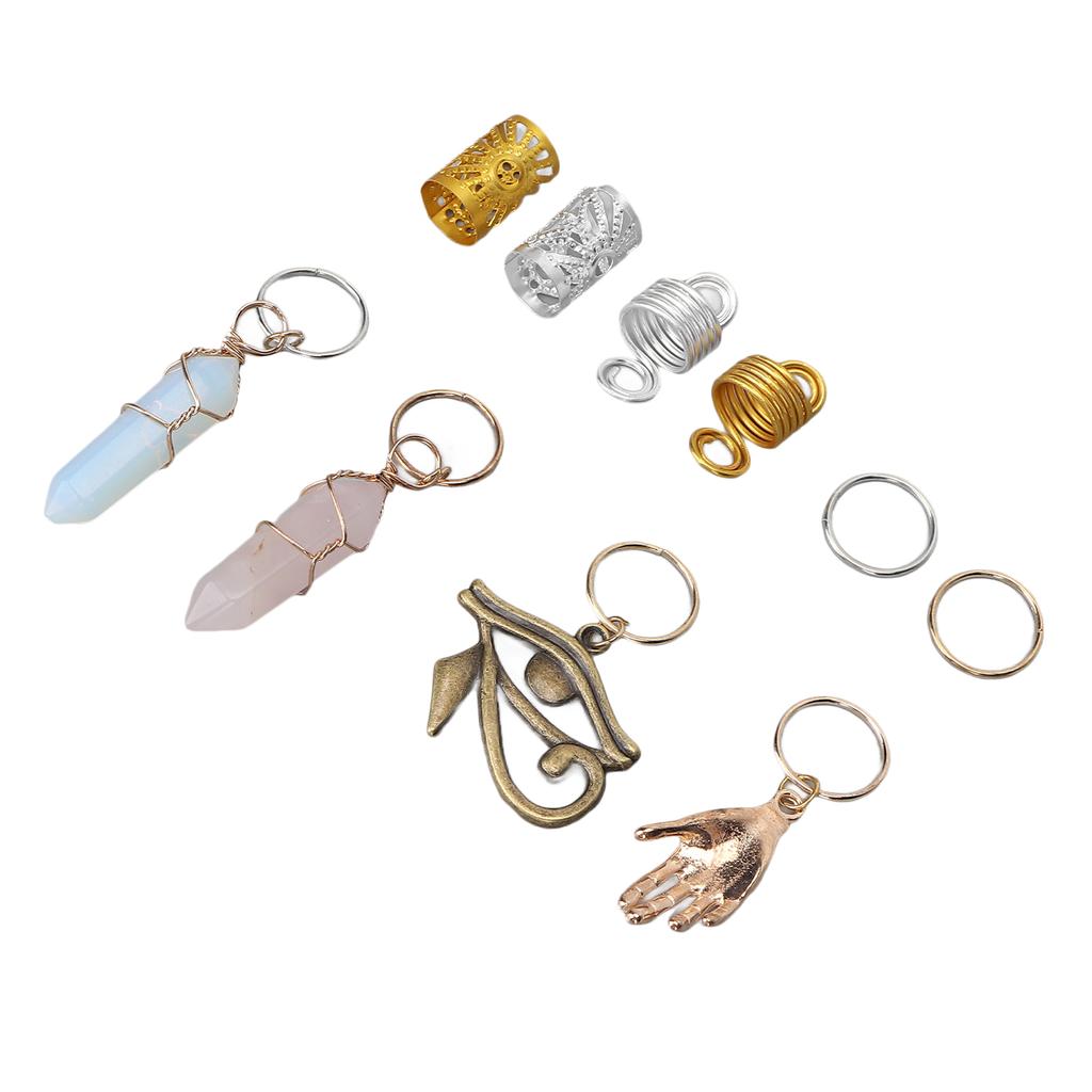 Hair Coil Dreadlocks Beads DIY Alloy Dreadlocks Hair Tube Cuffs Rings Clips Hair Decoration for Braids Accessories