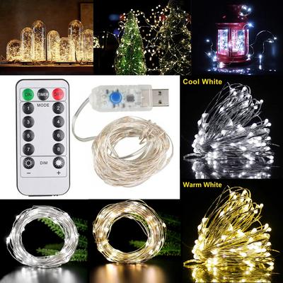 10M 100LEDS Waterproof 8 Modes USB Powered Copper Wire LED String Fairy Light With Remote For Xmas Party Garden Outdoor Indoor